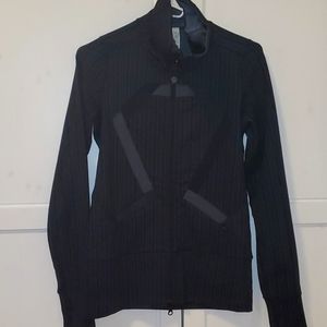 Lululemon zip-up with pinstripe pattern